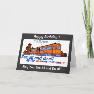 The Shore Fast Line Trolley Service Birthday Card