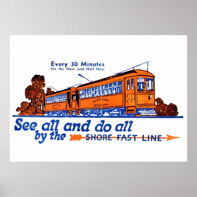 The Shore Fast Line Trolley Service   Poster (Front)