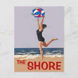 The Shore Vintage Style Poster Card