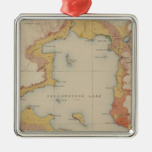 The Shores of Yellowstone Lake Metal Ornament