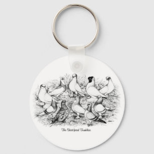 The Short-faced Tumbler Pigeons Keychain