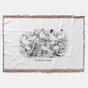 The Short-faced Tumbler Pigeons Throw Blanket