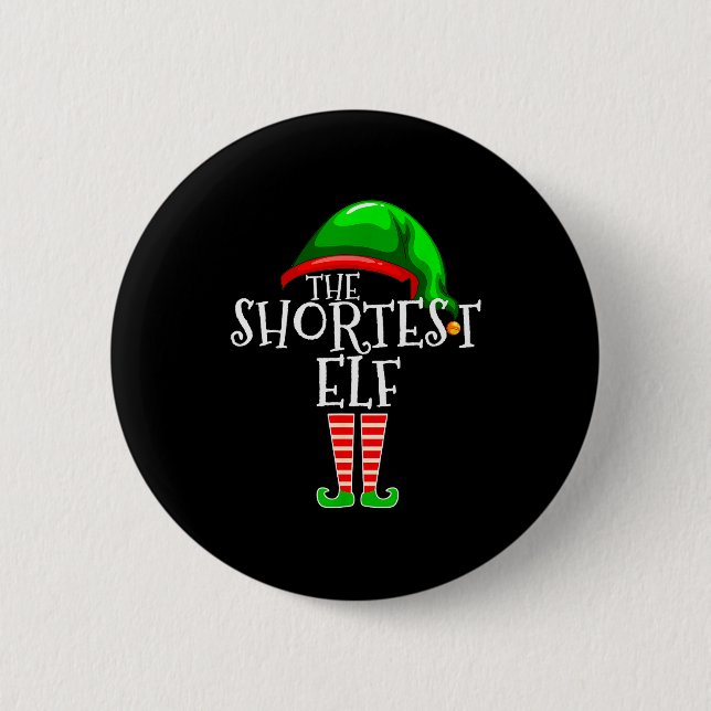 The Shortest Elf Family Matching Group Christmas G 2 Inch Round Button (Front)