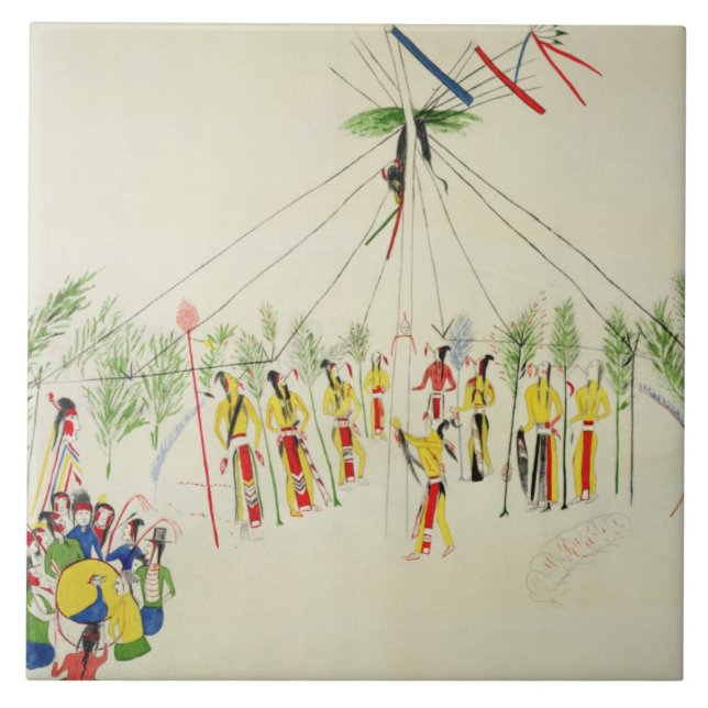 The Shoshone Sun Dance (pigment on muslin) Tile (Front)