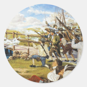 The Shot Heard 'Round the World Domenick D'Andrea Classic Round Sticker