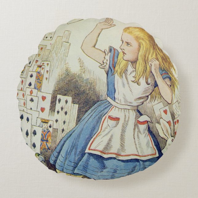 The Shower of Cards Round Pillow (Front)
