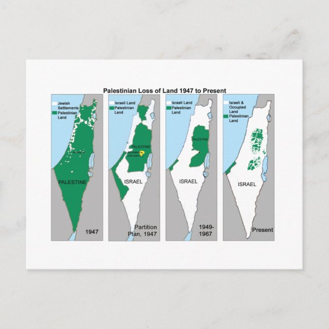 The Shrinking Map of Palestine - Postcard (Front)