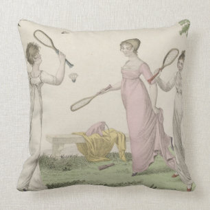 The Shuttlecock, plate 11 from 'Le Bon Genre', 180 Throw Pillow