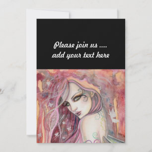 The Shy Flirt Modern Fairy Fantasy Art Invitation