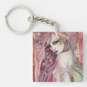 The Shy Flirt Modern Fairy Fantasy Art Keychain