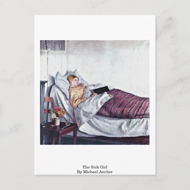 The Sick Girl (Den Syge Pige) By Michael Ancher Postcard (Front)