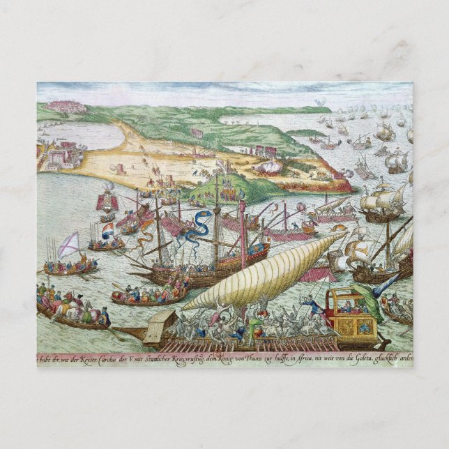 The Siege of Tunis or La Goulette by Charles V Postcard (Front)