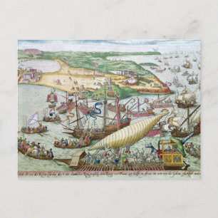 The Siege of Tunis or La Goulette by Charles V Postcard
