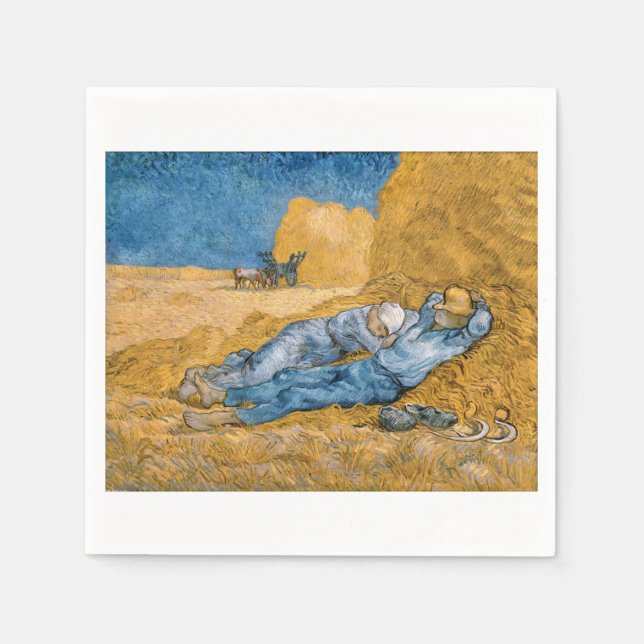 The Siesta 1890 by Vincent van Gogh Napkin (Front)