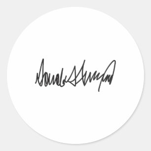 The Signature Donald John Trump  Classic Round Sticker