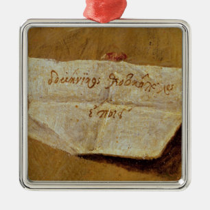 The signature of El Greco Metal Ornament
