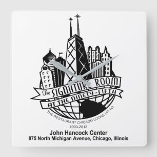 The Signature Room at the 95th, Chicago, IL Square Wall Clock