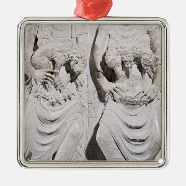 The signs of Leo and Aries Metal Ornament (Front)