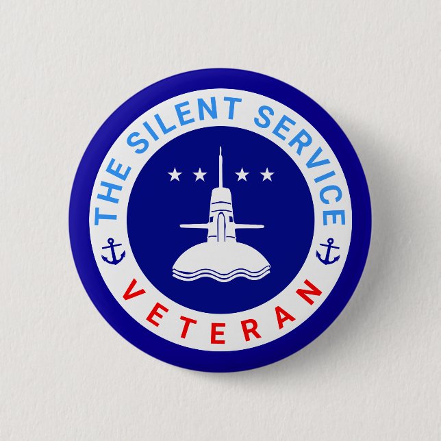 The Silent Service Veteran elegant 2 Inch Round Button (Front)