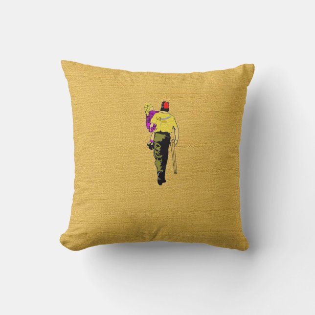 The Silent Shriner Throw Pillow (Front)