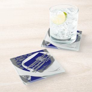 The silent trumpet glass coaster