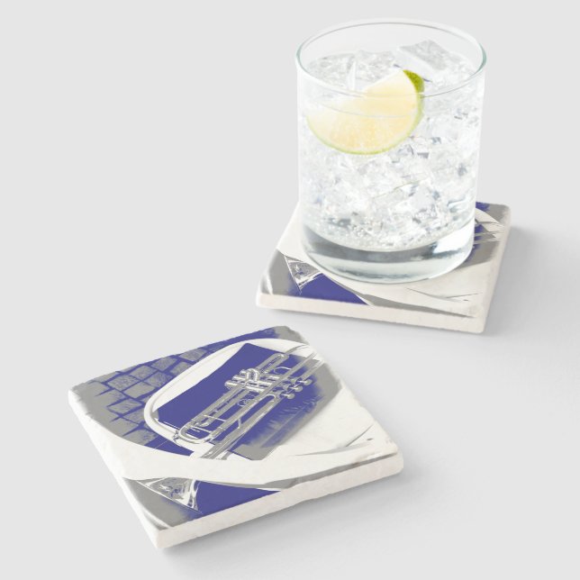 The silent trumpet stone coaster (Side)