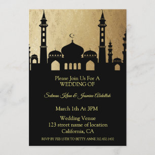 The Silhouette Of Mosque Wedding Invitation