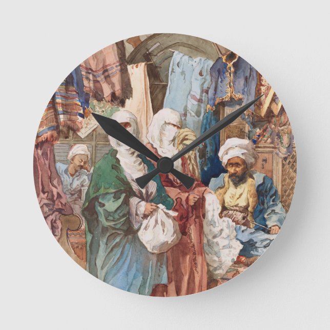 “The Silk Bazaar” art wall clock (Front)