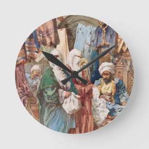 “The Silk Bazaar” art wall clock