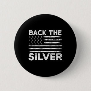 The Silver Dyslexia Awareness Flag Silver Ribbon 2 Inch Round Button