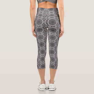 The Silver Fractal Garden Capri Leggings
