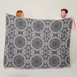 The Silver Fractal Garden Fleece Blanket