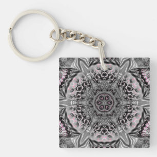 The Silver Fractal Garden Keychain