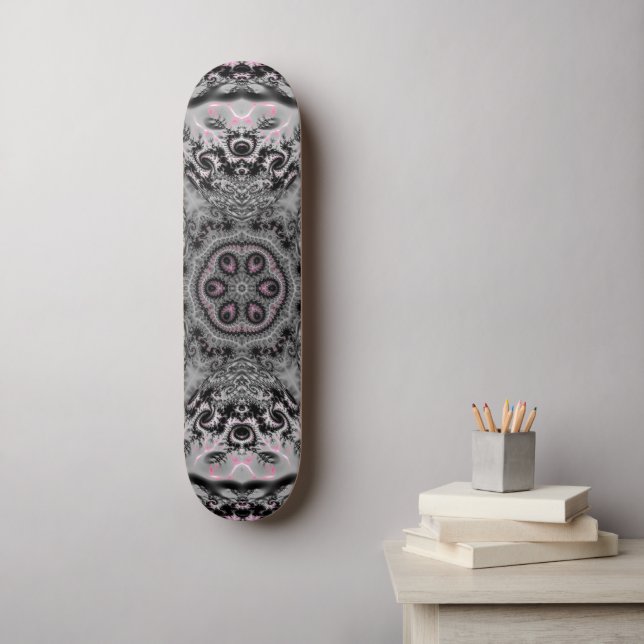 The Silver Fractal Garden Skateboard (Wall Art)