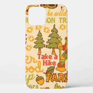 The Silver Wood Camp,cute characters seamless patt iPhone 12 Case