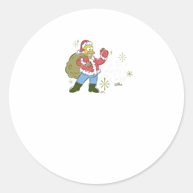 The Simpsons Christmas Tis The Jelly Season Classic Round Sticker (Front)