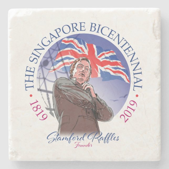 The Singapore Bicentennial Collection Stone Coaster (Front)