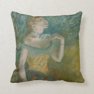 The Singer in Green Throw Pillow