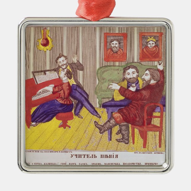 The Singing Lesson Metal Ornament (Front)