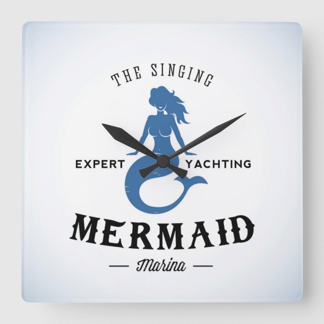The Singing Mermaid Poster Square Wall Clock (Front)