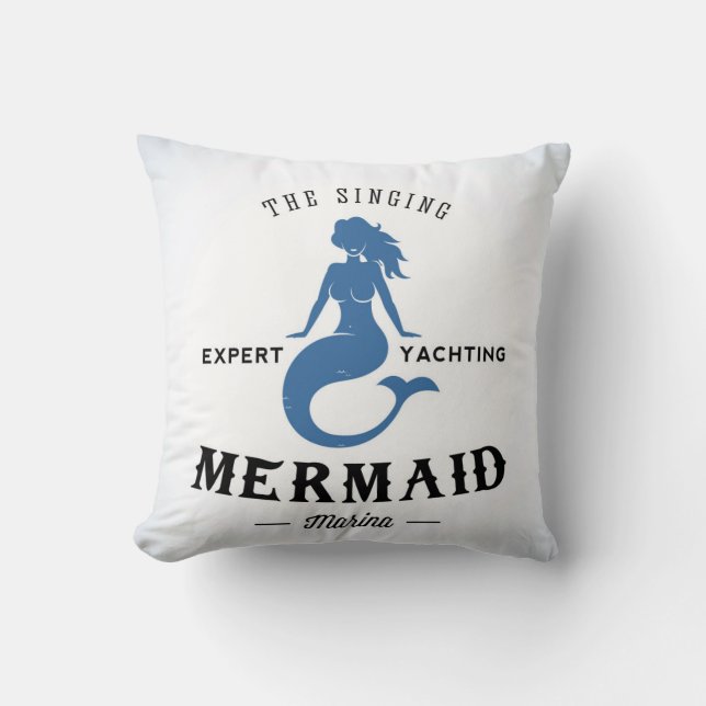The Singing Mermaid Poster Throw Pillow (Front)