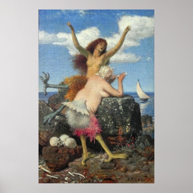 The Sirens by Arnold Böcklin Poster (Front)