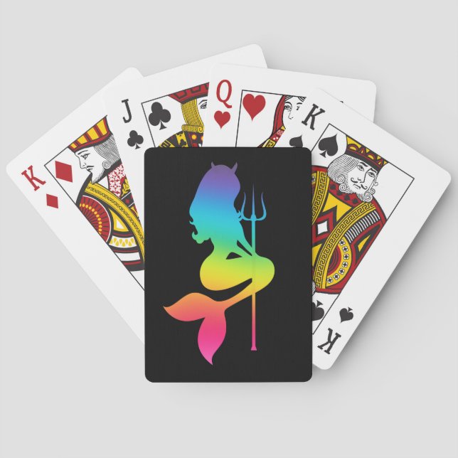 The Sirens of Sin Rainbow Poker Playing Card Deck (Back)