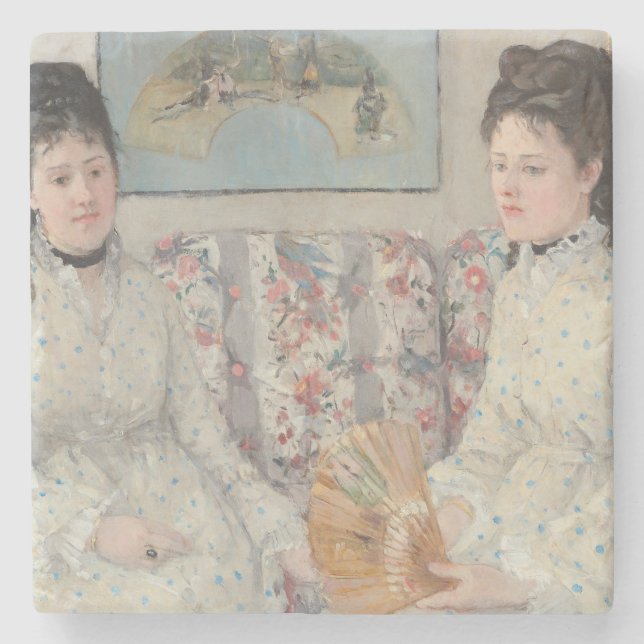 The Sisters (by Berthe Morisot) Stone Coaster (Front)