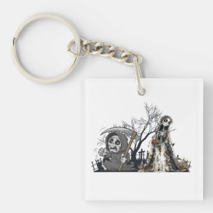 The Skeleton and the Corpse Bride. Keychain