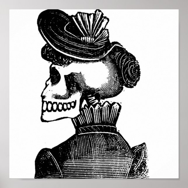 The Skeleton Lady. Circa early 1900s Mexico Poster (Front)