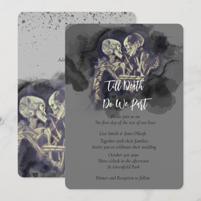 The Skeleton Lovers Wedding Invitations (Front/Back)