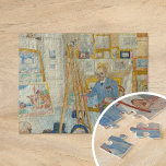 The Skeleton Painter | James Ensor Jigsaw Puzzle<br><div class="desc">The Skeleton Painter (1896) | Original artwork by Belgian artist James Ensor (1860-1949). The painting depicts a skeleton wearing a light blue suit as an artist working in his studio, surrounded by an array of framed artwork. Ensor was an important influence on expressionism and surrealism. Use the design tools to...</div>