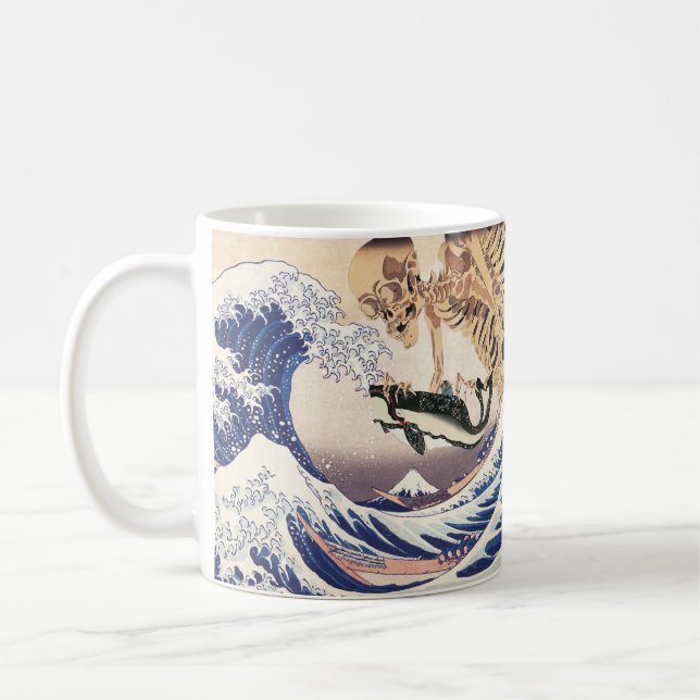 The Skeleton Spectre at The Great Wave Coffee Mug (Left)