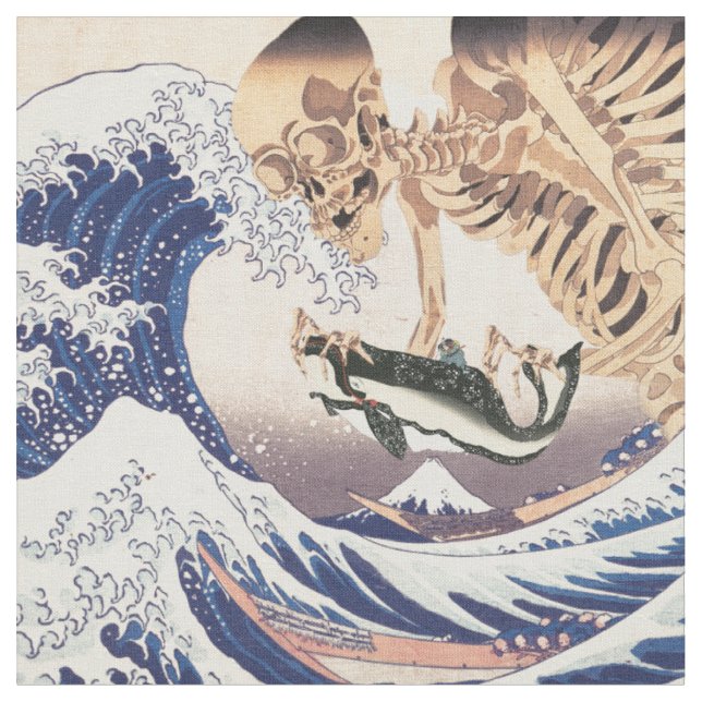 The Skeleton Spectre at The Great Wave Fabric (Close Up)